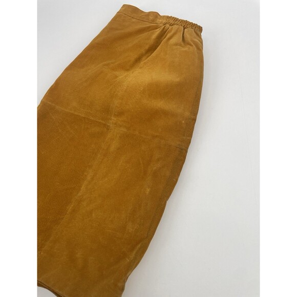 VTG 90s Suede Retro Fall Coachella Indie Knee Length Pencil Staple Chic Skirt 22 - Picture 13 of 13